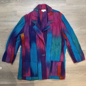 Vibrant Striped Women's Blazer